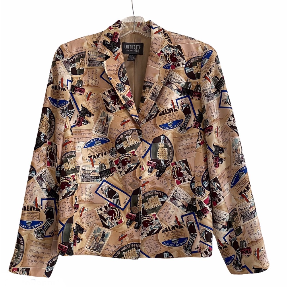 Lafayette 148 New York Silk Blazer Jacket
